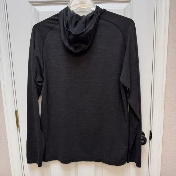 Lululemon Metal Vent Tech 1/4 Zip Hooded Pullover Mens Size XL Dark Grey Gym - Picture 2 of 7